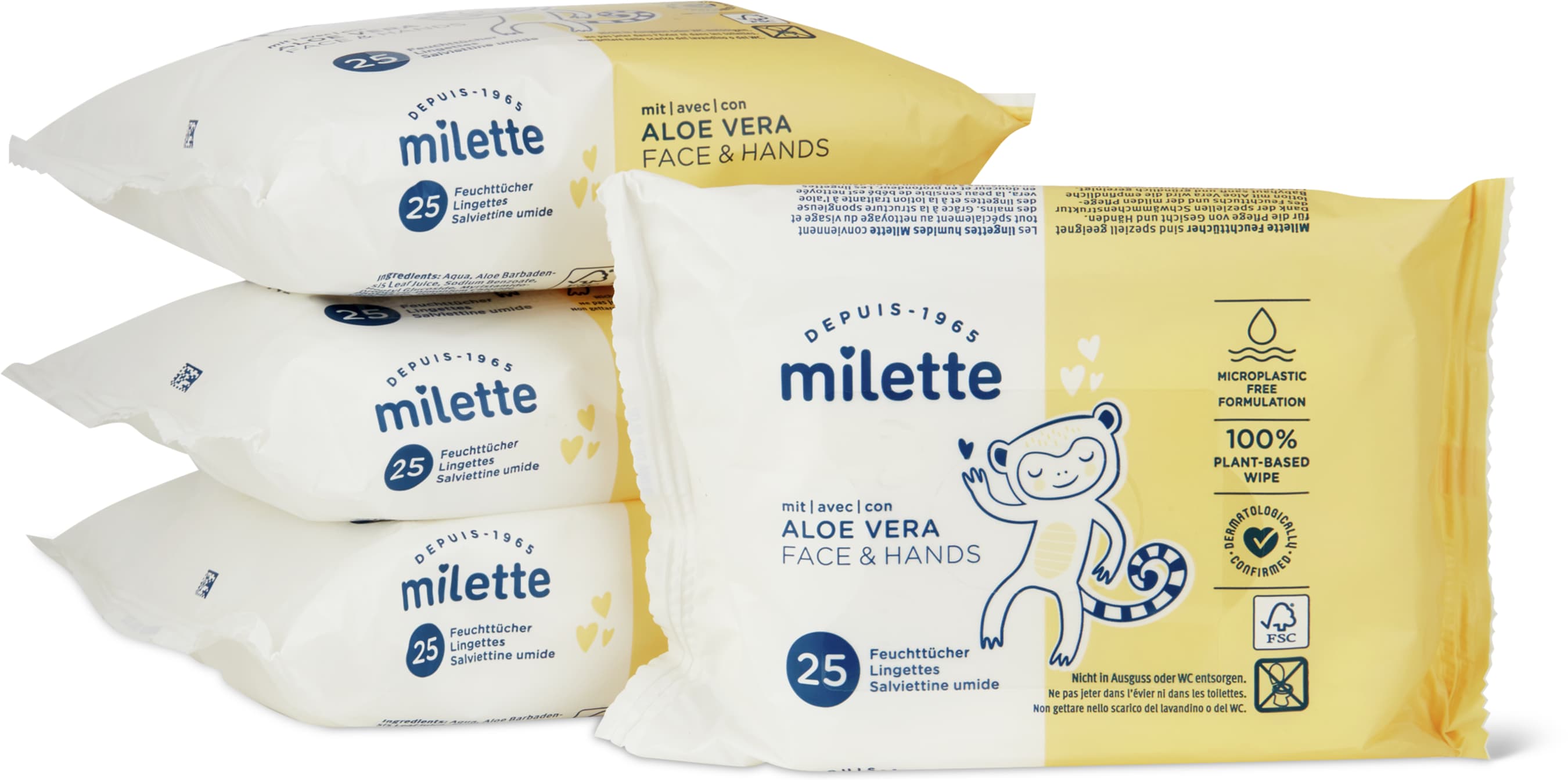 Lingettes Face & Hands Aloe vera